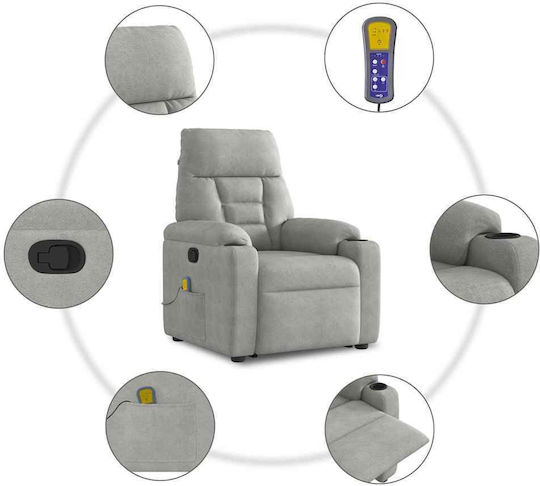 Relaxsessel Friseurwaschbecken mit Fußhocker aus echtem Leder Light 72x90x99cm