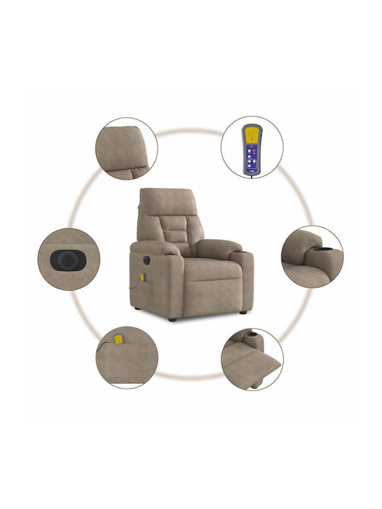 Relaxsessel Friseurwaschbecken mit Fußhocker Taupe 72x90x99cm