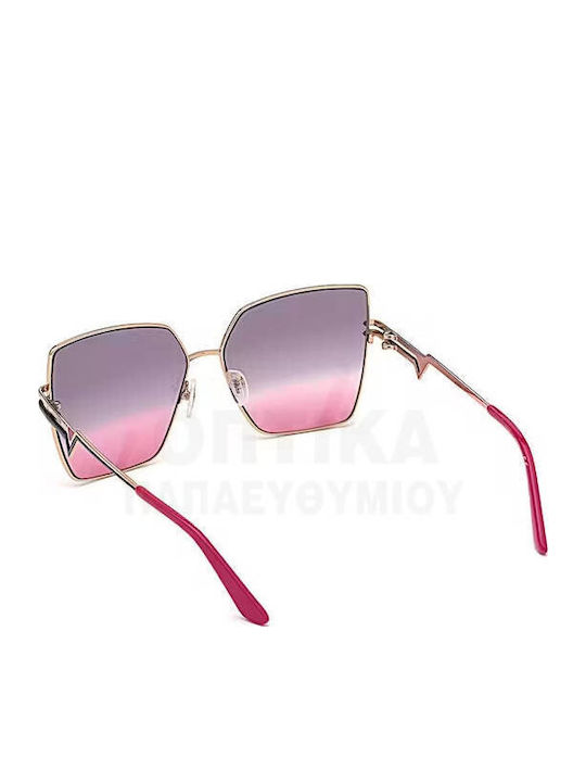 Guess Women's Sunglasses with Gold Metal Frame and Purple Gradient Lens GU7733 28Z