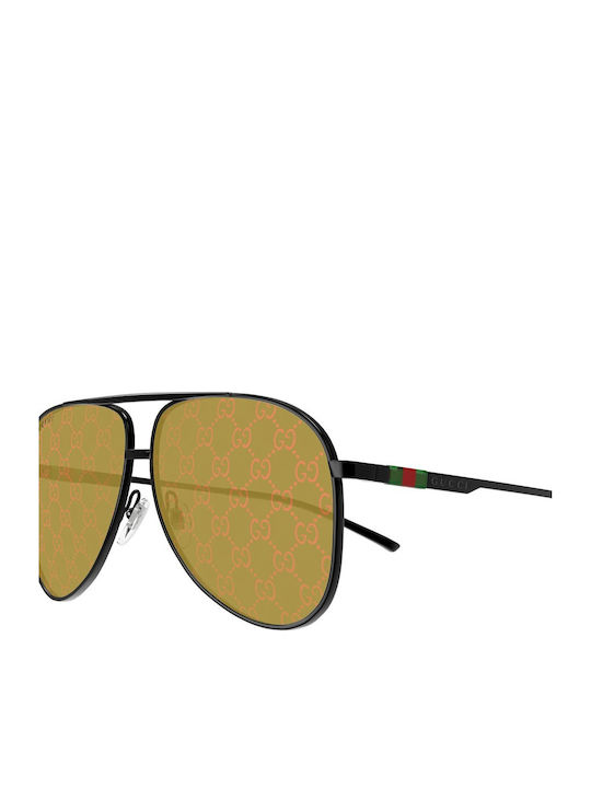 Gucci Bărbătești Ochelari de soare cu Negru Cadru și Bej Oglindă Lentilă GG1677S 005