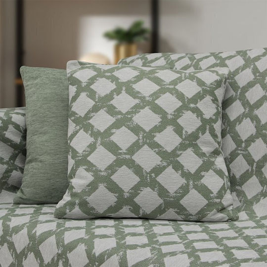Lino Home Milto Ριχτάρι Διθέσιου Καναπέ Chenille 180x250εκ. Γκρι|πράσινο 3000004145