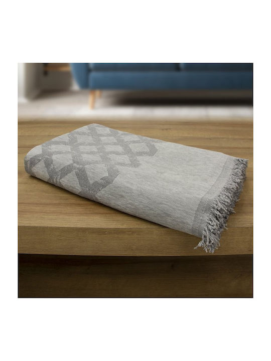 Lino Home Milto Ριχτάρι Τριθέσιου Καναπέ Chenille 180x300εκ. Gray 3000004152