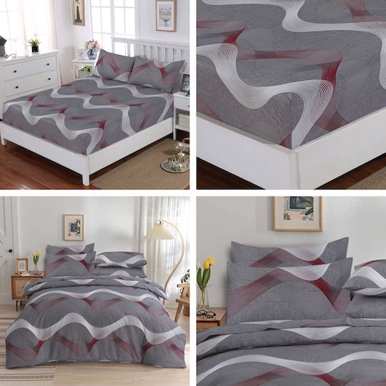 Casa Colori Pillowcase Set with Envelope Cover Gray 50x70cm.