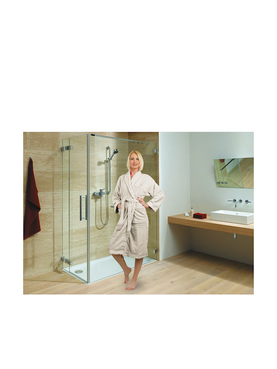 Kipper Fresh Bathrobe with Collar Beige 450gr/m²