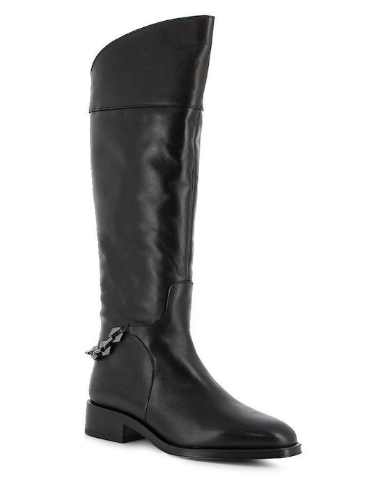 Leder Damenstiefel Schwarz