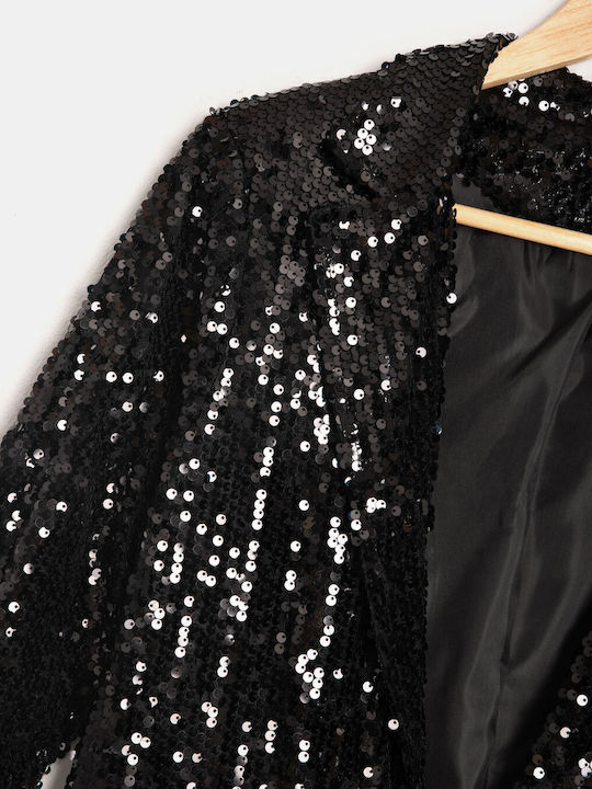 Damen Paillettenblazer Schwarz