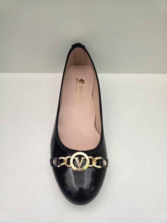 Synthetic Leather Ballerinas Black