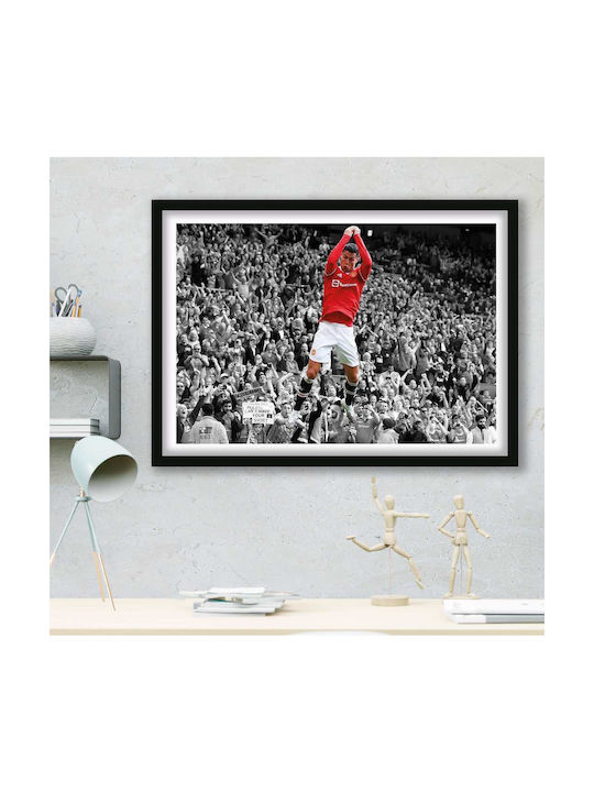 Poster Cristiano Ronaldo Sc032 21cm X 30cm Λευκό Κάδρο Pvc