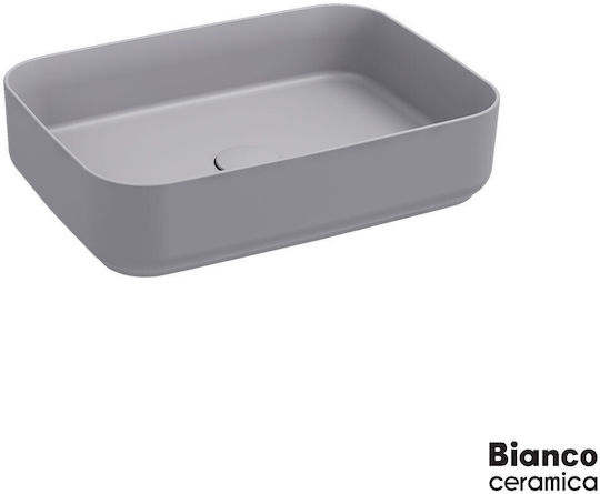 Bianco Ceramica Επικαθήμενος Νιπτήρας Πορσελάνης 50x36cm Stone Grey Bianco Ceramica Επικαθήμενος Νιπτήρας Πορσελάνης 50x36cm Stone Grey