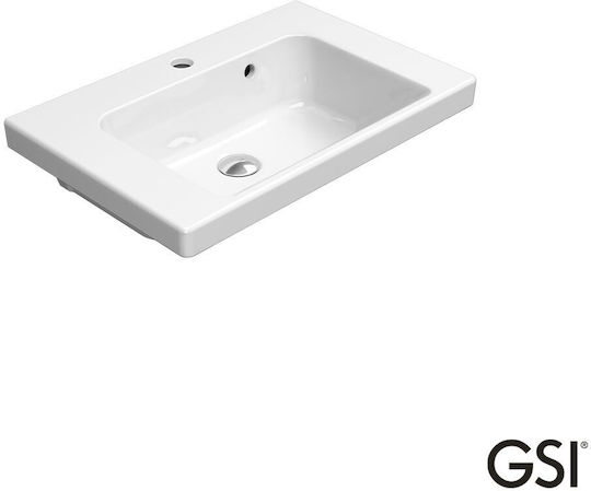 GSI Norm An der Wand montiert Wandhängendes / Aufgesetztes Waschbecken Porzellan 60x40cm White