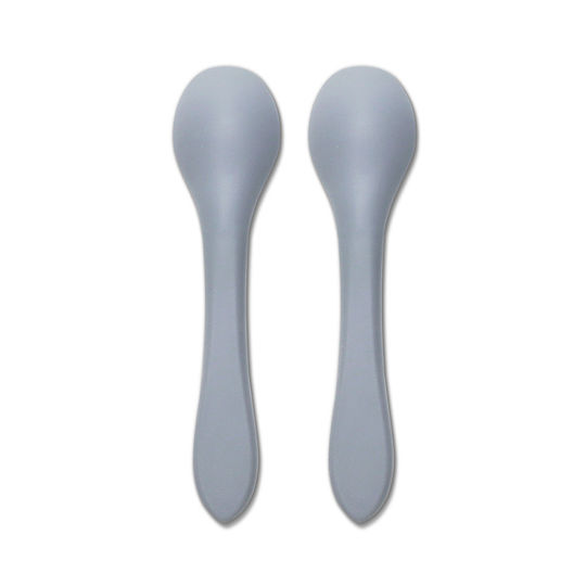 Lorelli Baby Set with Spoons made of Silicone for 4+ months Gray 2pcs