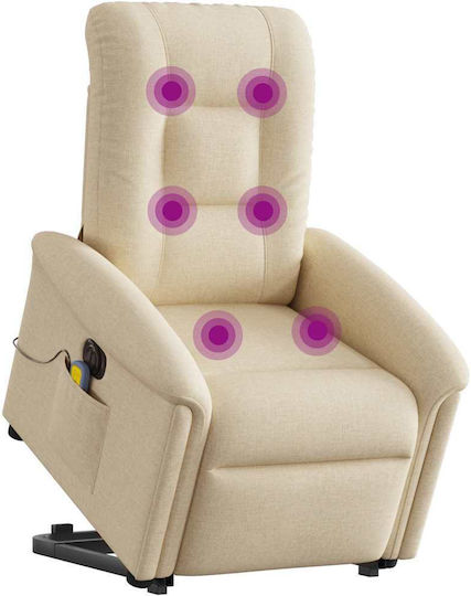 Relaxsessel Friseurwaschbecken mit Fußhocker Cream 77x91.5x96cm