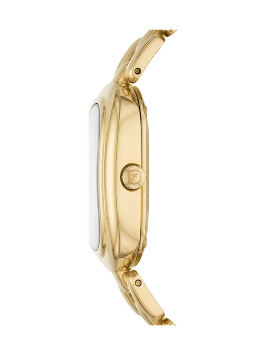 Fossil Three Γυναικείο Ρολόι 24mm Μπαταρίας με Χρυσό Μεταλλικό Μπρασελέ