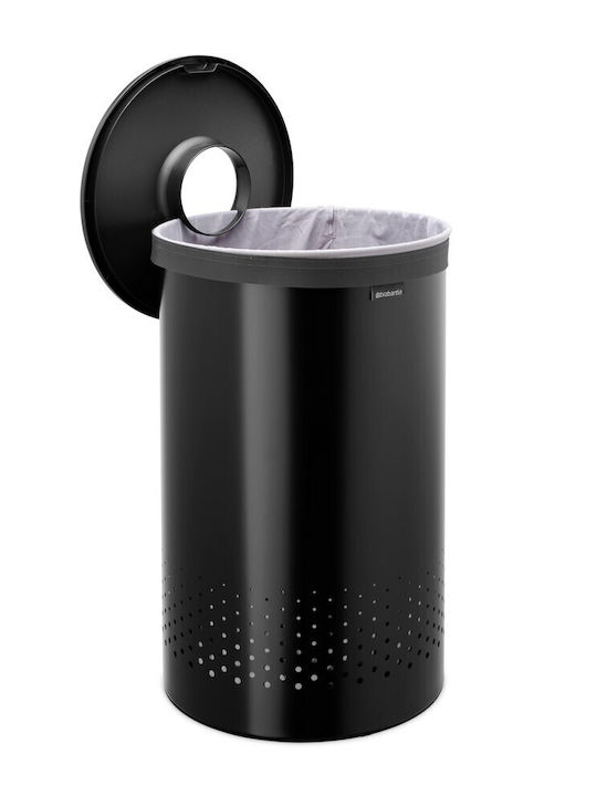 Brabantia Wäschekorb Kunststoff 60lt mit Deckel Schwarz