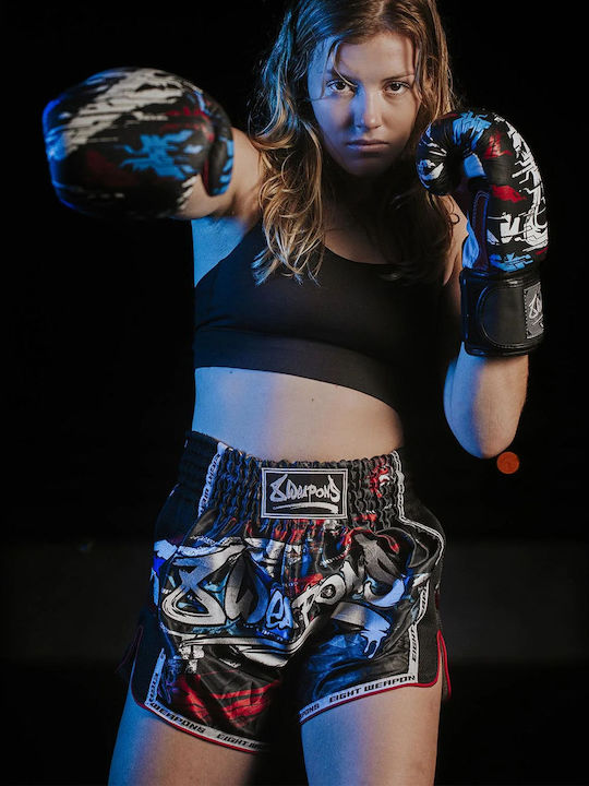 Σορτσάκι Muay Thai 8 Weapons Cut Like A Blade 2.0 Black Red