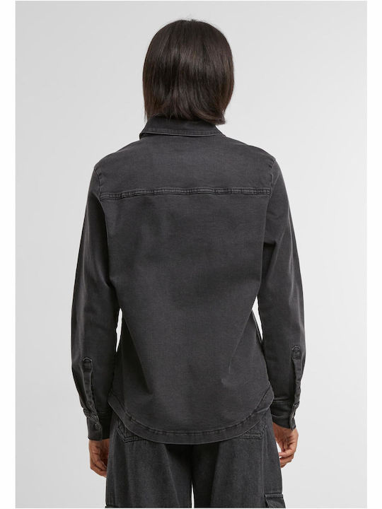 Women's Denim Long Sleeve Shirt Black