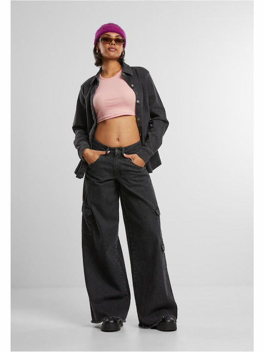 Women's Denim Long Sleeve Shirt Black