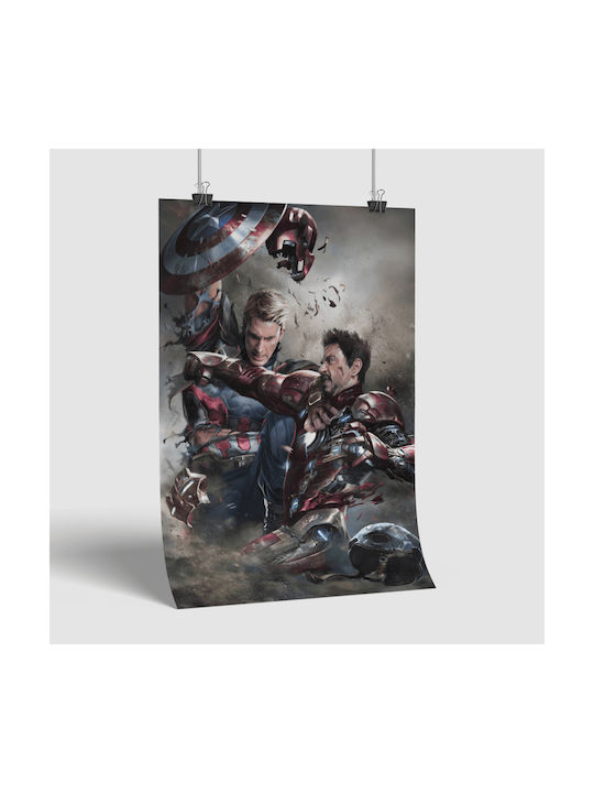 Poster Captain America Vs Iron Man Mv030 21cm X 30cm