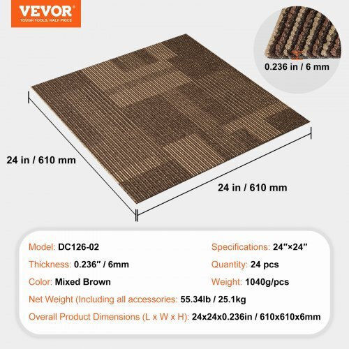 Decorative Sticker Tiles 24pcs 61x61cm Vevor