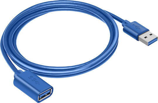 Akyga USB-Verlängerungskabel Schnelle Datenübertragung Länge 1,8m Blau