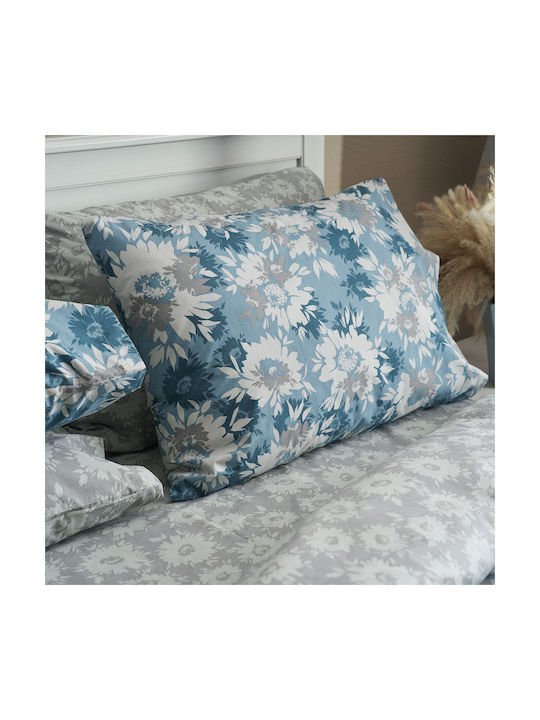 Charalambidis Textiles Σετ Μαξιλαροθήκες Oxford Μπλε 52x72εκ.