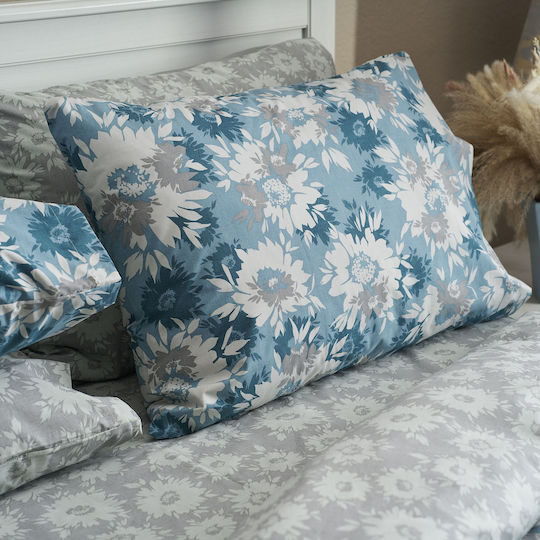 Charalambidis Textiles Σετ Μαξιλαροθήκες Oxford Μπλε 52x72εκ.
