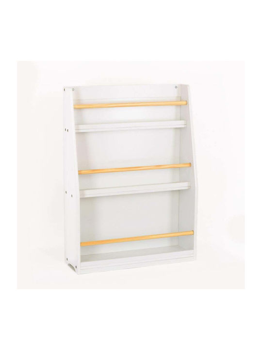 Kids Wooden Bookcase White