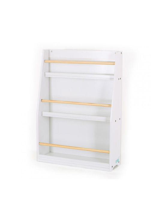 Kids Wooden Bookcase White