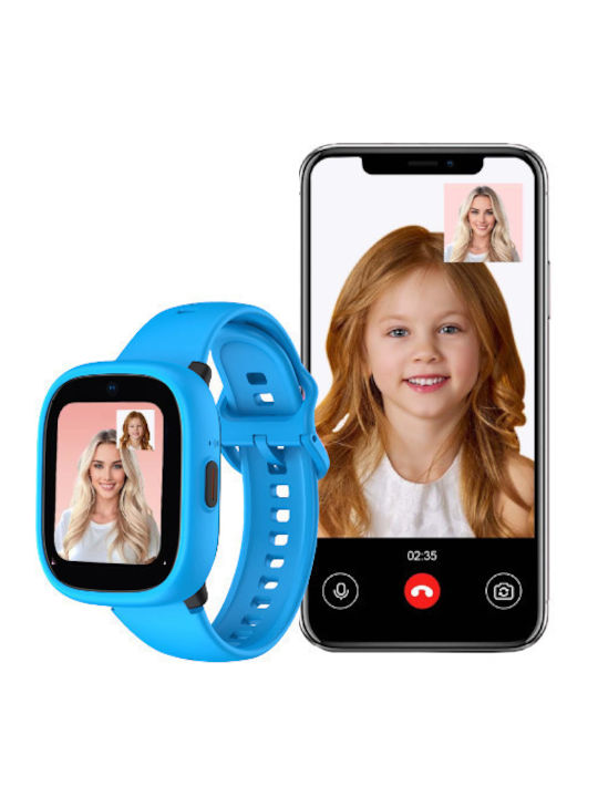 Kiddoboo Smartwatch Pentru Copii x Lagenio WatchMe K3 4G Cu Cameră Albastră