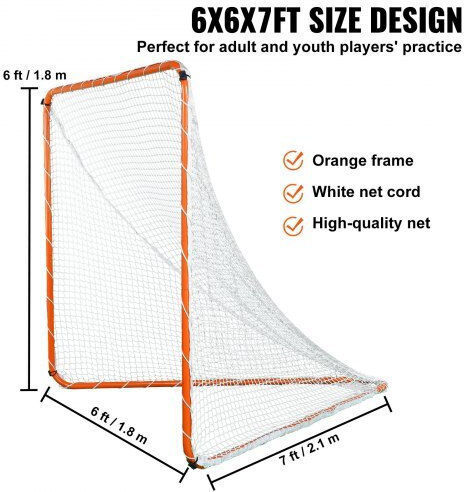 Portable Lacrosse Goal Vevor 6'x6' Net Carrying Bag Orange Zqgqqmtjk66yio3rgv0