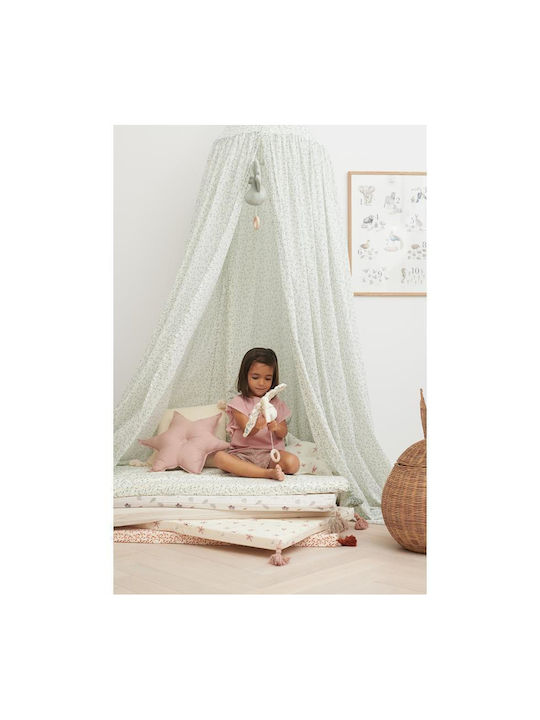 Cam Cam Copenhagen Cradle Mosquito Net Green Leaves made of Tulle Green 50x250cm