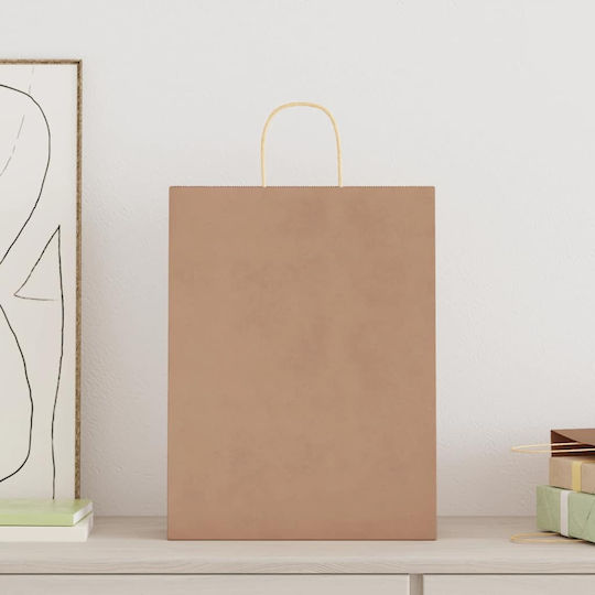 vidaXL Paper Bag for Gift Brown 32x42x12cm. 250pcs