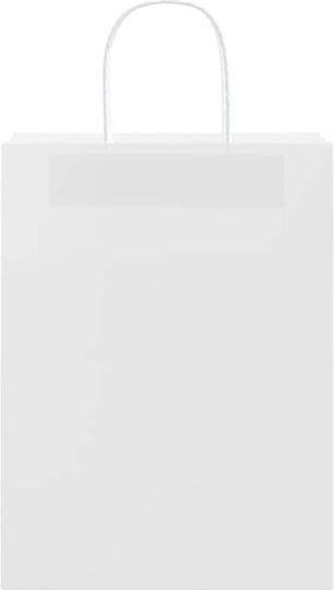 vidaXL Paper Bag for Gift White 26x35x12cm. 50pcs