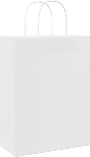 vidaXL Paper Bag for Gift White 26x35x12cm. 50pcs