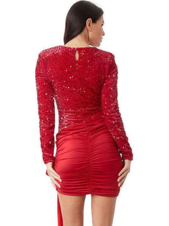 Mini Abendkleid Samt Red