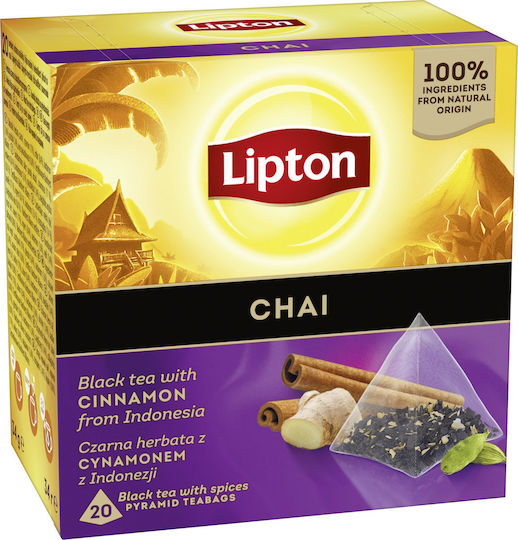 Τσάι Lipton Lipton Πυραμίδες Μαύρο Chai 20 Σακουλάκια 13828625 5063270110492