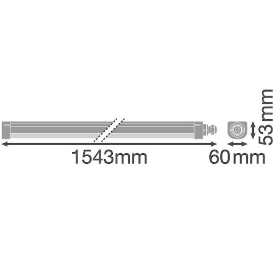 Φωτιστικό Στεγανό Compact 1543mm 50w 4000k 6100lm Ip66