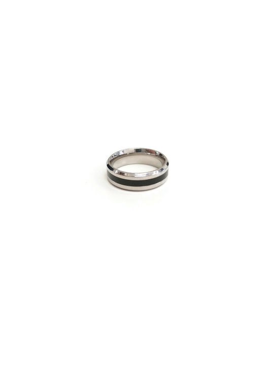 Ring Small Wedding Band with Enamel made of Steel