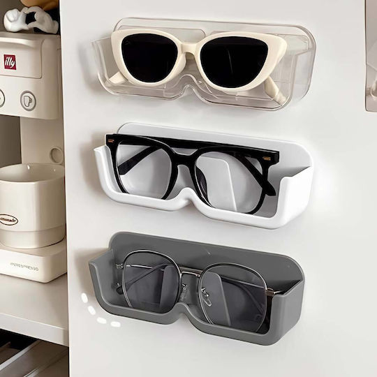 Adhesive Glasses Organizer Base 17x5.5x3.5cm Transparent