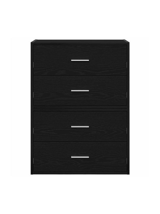 Συρταριέρα Креватокамарас Дървена с 4 чекмеджета Black Oak 60x31x60бр