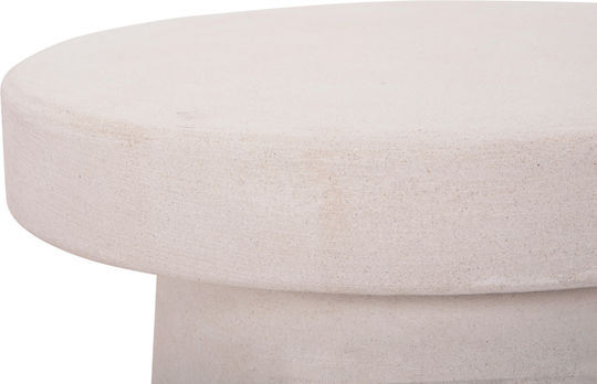 Round Side Table Santorini Wooden Ecru M48xL48xH49cm