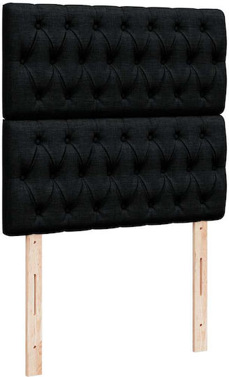 Doppelbett Beziehen Mit Stoff Schwarz Mit Lattenrost & Matratze 160x200cm