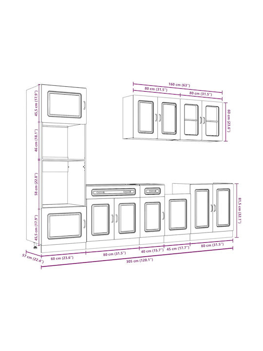 Vidaxl Kitchen Cabinet Set 7 Pieces Kalmar Engineered Wood