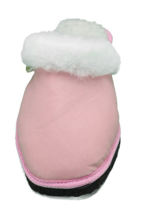 Anatomische Lederne Hausschuhe Rosa