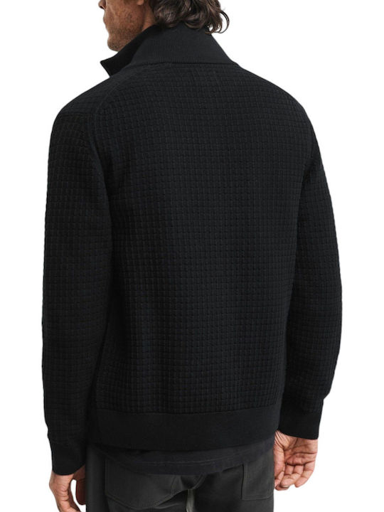 Gant Men's Knitted Cardigan with Zipper Black