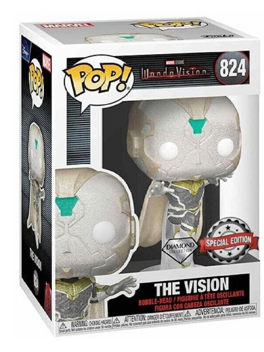 Funko Pop! Marvel: The Vision (Diamond Glitter) (Diamond Glitter) Bobble-Head Special Edition Funko Pop! Marvel: The Vision (Diamond Glitter) (Diamond Glitter) Bobble-Head Special Edition