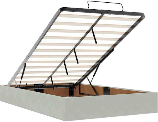 Double Upholstered Velvet Bed Light Gray with Slats and Mattress 120x190cm