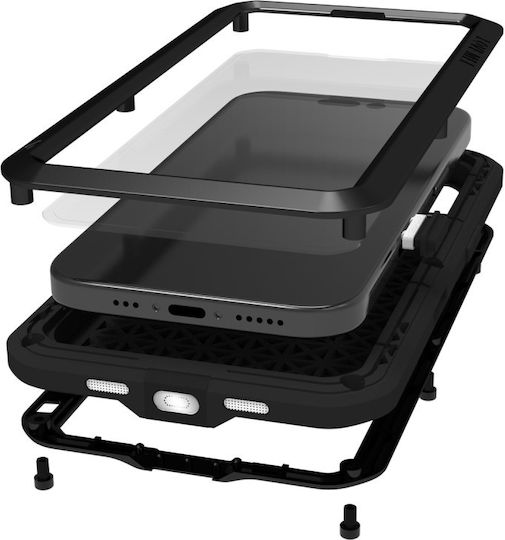 Love Mei Hülle iPhone 16 Pro Max Panzerglas Schwarz
