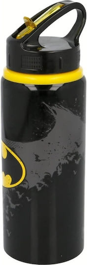 Stor Kids Water Bottle Batman Aluminium with Screw Cap Non Spill Black 730ml
