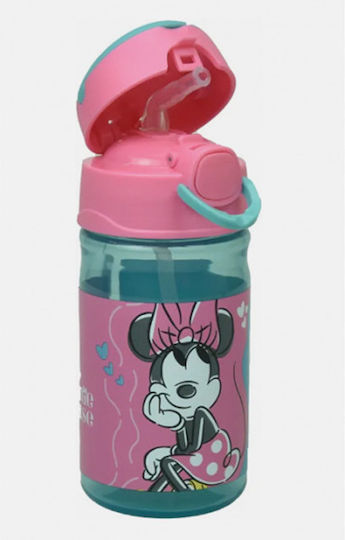 Gim Kids Water Bottle Minnie Plastic with Straw 350ml